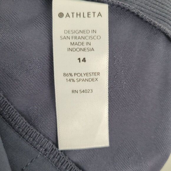 Athleta Brooklyn Textured Ankle Pant Leopard Print Medieval Violet Blue Size 14 - Picture 11 of 13